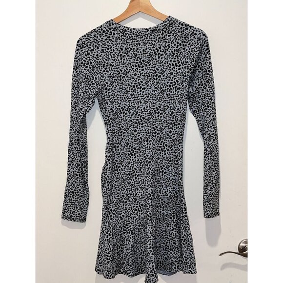 Parker Rhea Long-Sleeve Leopard Print Ruched Mini Dress Women's Size XS - Picture 6 of 10